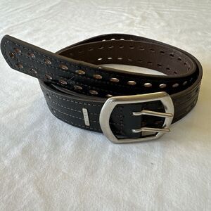 Relic Faux Leather Women's Belt‎ Silver-tone Buckle 43.5" long Adjustable